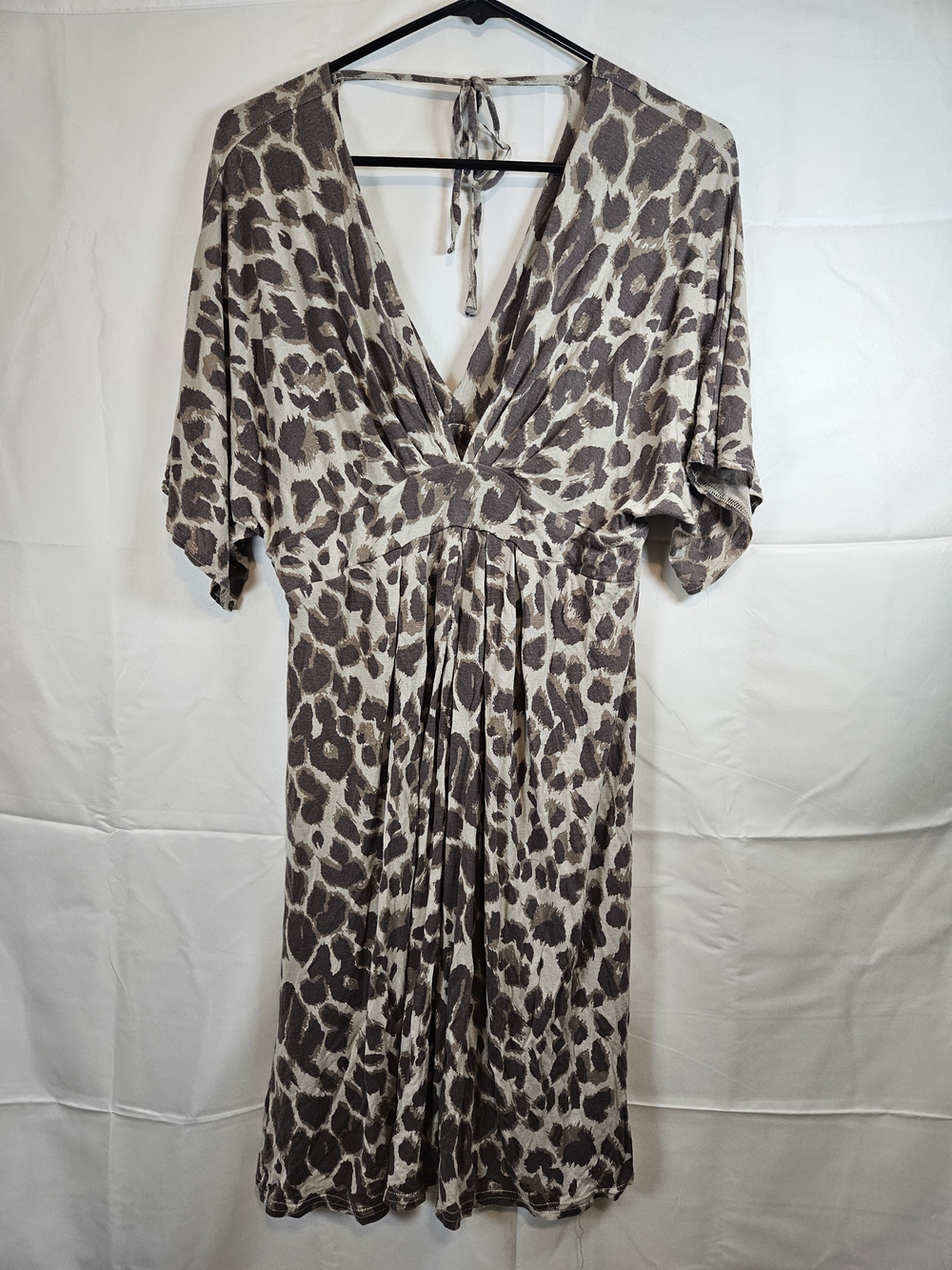 H&M Taupe & Cream Animal Print Knit Dress Lightweight Casual Cocktail Party